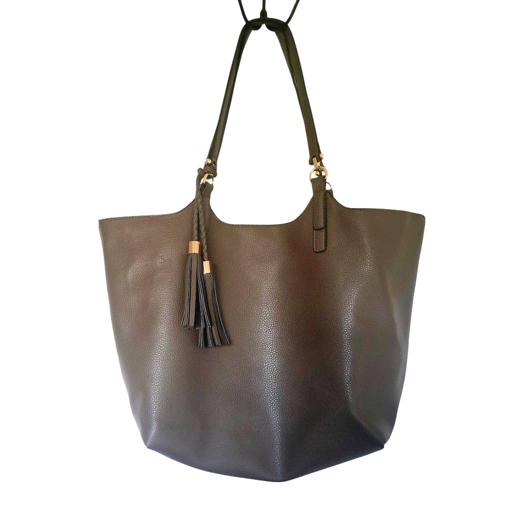 Large Brown Snakeskin Vegan Tote